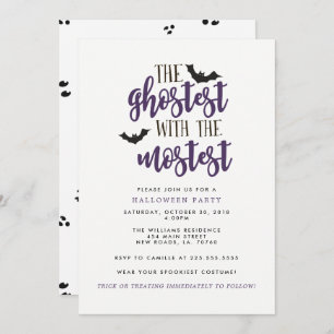 The Ghostest with the Mostest Halloween Party Invitation