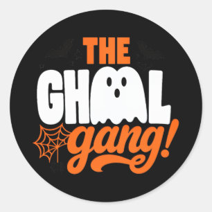 The Ghoul Gang Halloween Design Classic Round Sticker