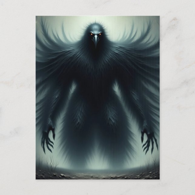 The giant black bird with human arms dark fantasy  postcard (Front)