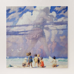 “The Giant” Fairy Art by NC Wyeth Jigsaw Puzzle