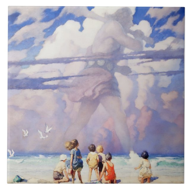 “The Giant” Fairy Art by NC Wyeth Tile (Front)