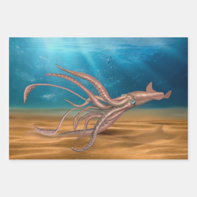 THE GIANT SQUID WRAPPING PAPER SHEET (Front)