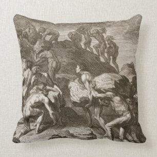The Giants Attempt to Scale Heaven by Piling Mount Throw Pillow