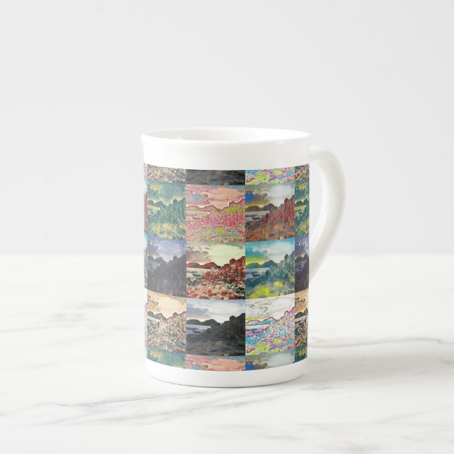 The Giant's Causeway...Northern Ireland Collage Bone China Mug (Front Right)