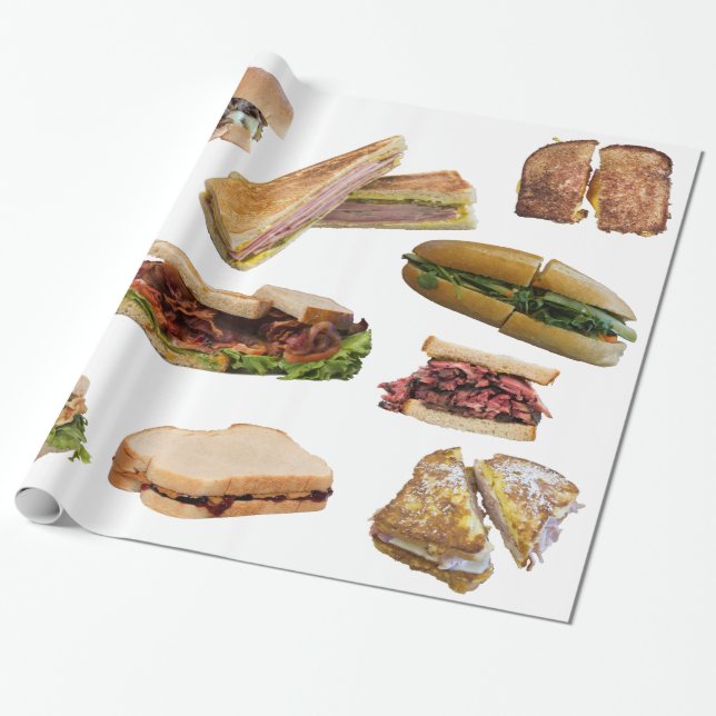 The Gift of Sandwiches Wrapping Paper (Unrolled)