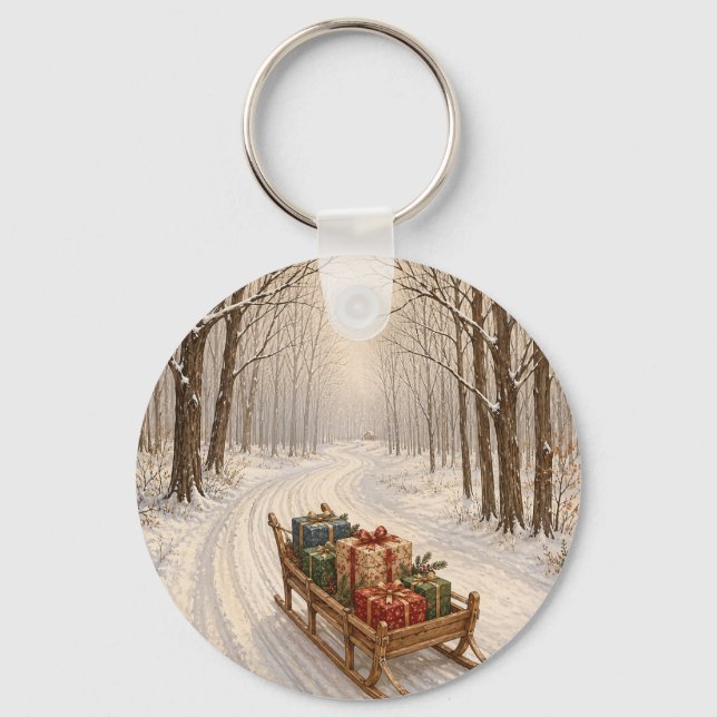 The Gift of the Winter Wood Keychain (Back)