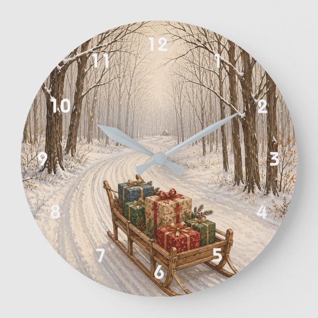 The Gift of the Winter Wood Large Clock (Front)