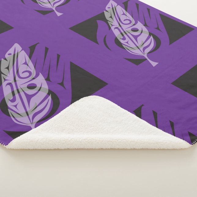 The Gift - Purple, Tiled Sherpa Blanket (3/4)