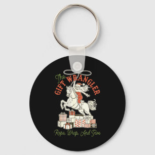 The Gift Wrangler Rope, Wrap, And Give Funny Chris Keychain
