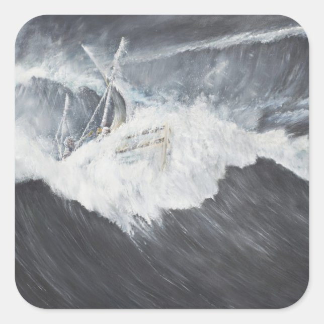 The Gigantic Wave Square Sticker (Front)