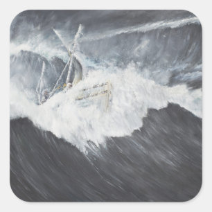 The Gigantic Wave Square Sticker