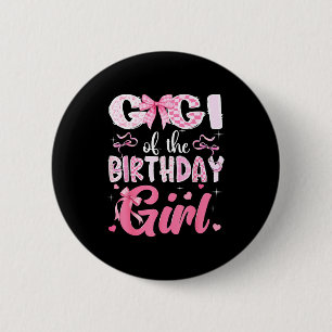 The Gigi Birthday Pink Coquette Bow 2 Inch Round Button