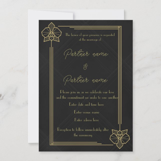 The Gilded Orchid Invitation (Front)