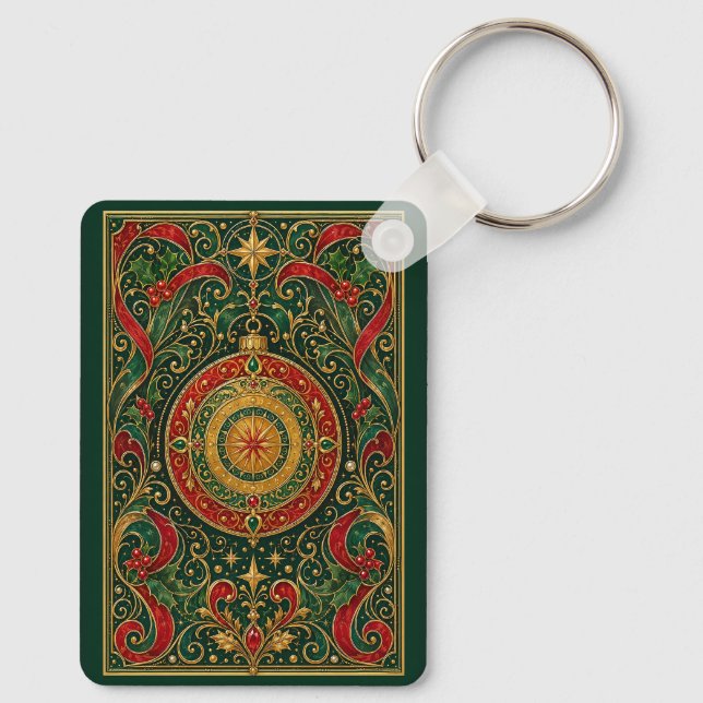 The Gilded Yuletide Compass Keychain (Back)