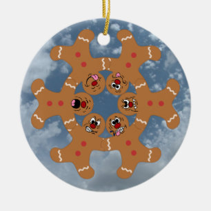 "The Ginger Boys" Gingerbread Skydiving Formation Ceramic Ornament