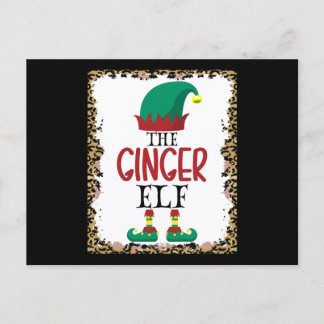 The Ginger Elf Leopard Elf Christmas Gift Postcard