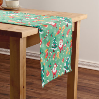 The Gingerbread Man, Santa and Candy Canes Short Table Runner
