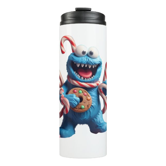 The Gingerbread Monster | Funny Christmas Art Thermal Tumbler (Front)