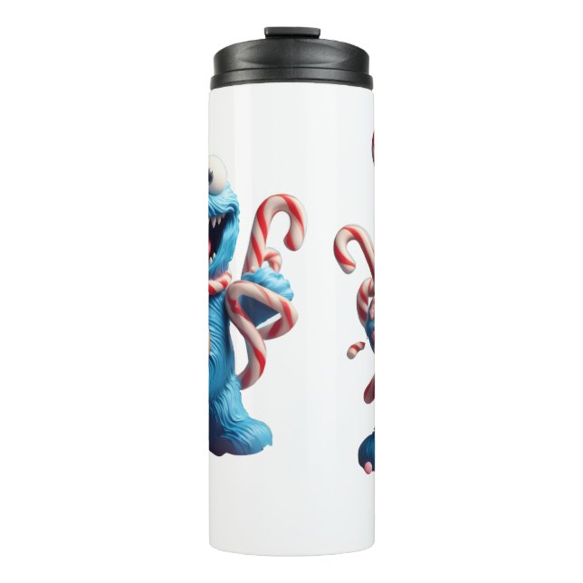 The Gingerbread Monster | Funny Christmas Art Thermal Tumbler (Front)