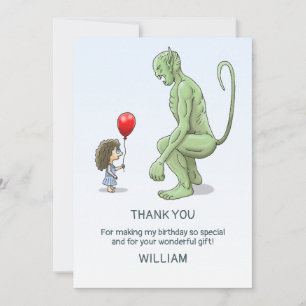 The Girl and The Big Green Goblin Thank You Card