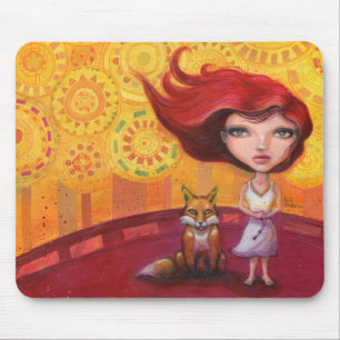 The Girl and the Fox Mouse Pad