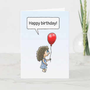 The Girl and the red balloon Birthday Card