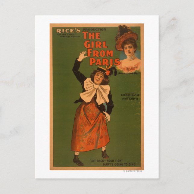 "The Girl from Paris" Theatre Musical Poster Postcard (Front)