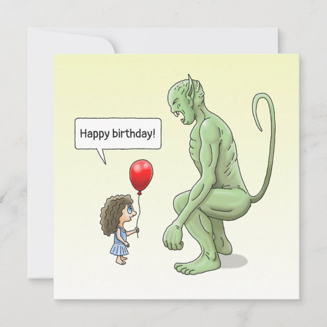 The Girl & Goblin Birthday Card (Front)