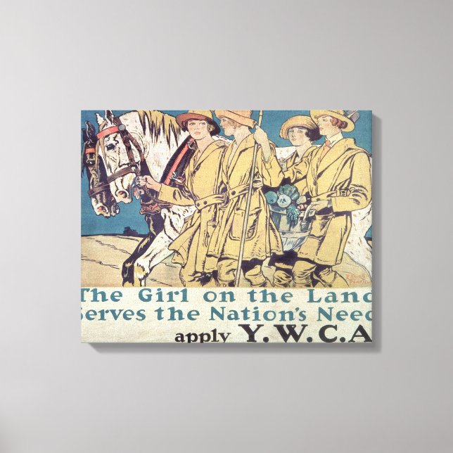 The Girl on the Land Serves the Nation's Need Canvas Print (Front)