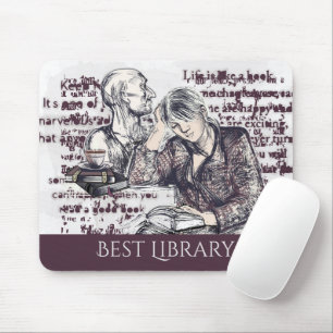 The girl reading a book mouse pad