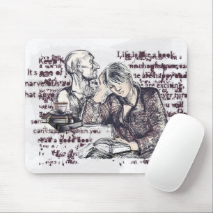 The girl reading a book mouse pad