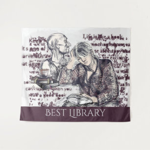 The girl reading a book tapestry