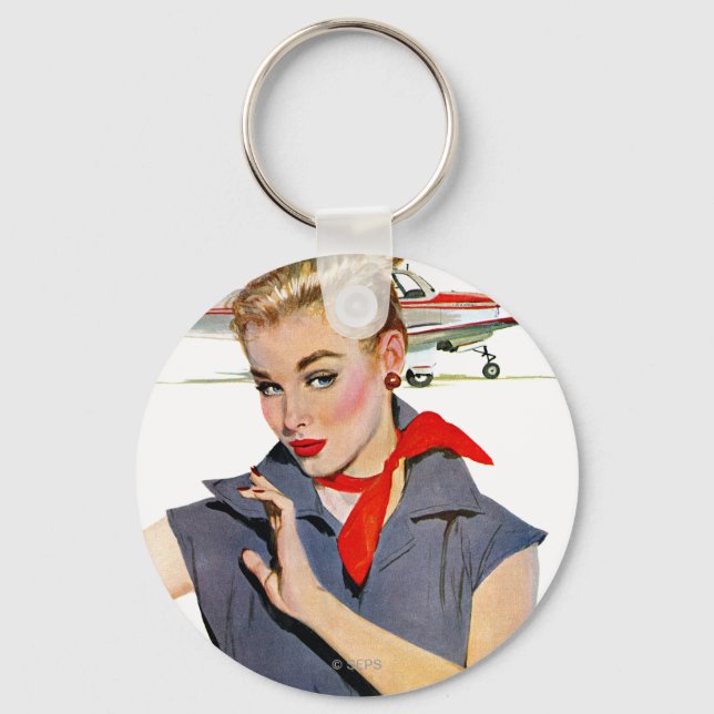 The Girl Who Stole Airplanes Keychain (Front)