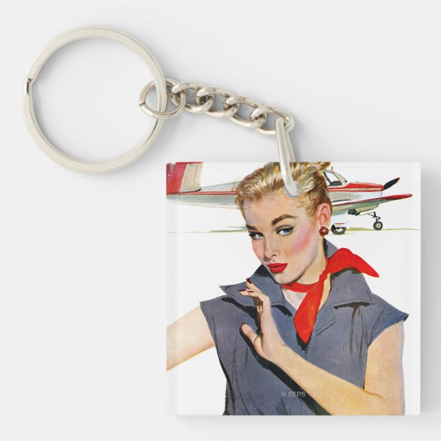 The Girl Who Stole Airplanes Keychain (Front)