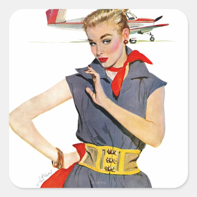 The Girl Who Stole Airplanes Square Sticker (Front)