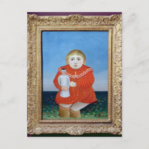 The girl with a doll, c.1892 or c.1904-05 postcard