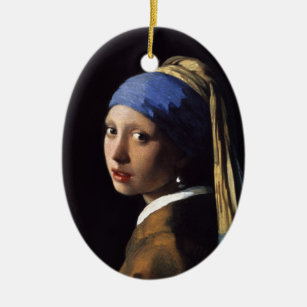 The Girl With A Pearl Earring by Johannes Vermeer Ceramic Ornament