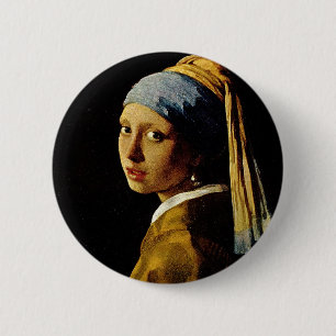 The Girl with a Turban/Girl with the Pearl Earring 2 Inch Round Button