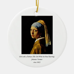 The Girl with a Turban/Girl with the Pearl Earring Ceramic Ornament
