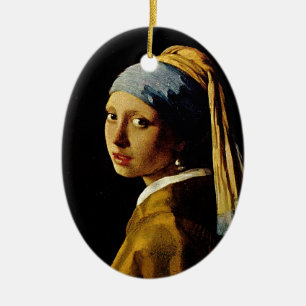 The Girl with a Turban/Girl with the Pearl Earring Ceramic Ornament