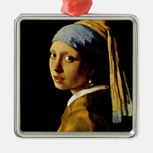 The Girl with a Turban/Girl with the Pearl Earring Metal Ornament