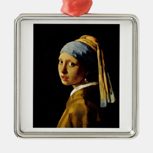 The Girl with a Turban/Girl with the Pearl Earring Metal Ornament