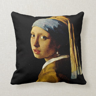 The Girl with a Turban/Girl with the Pearl Earring Throw Pillow