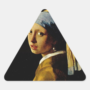 The Girl with a Turban/Girl with the Pearl Earring Triangle Sticker