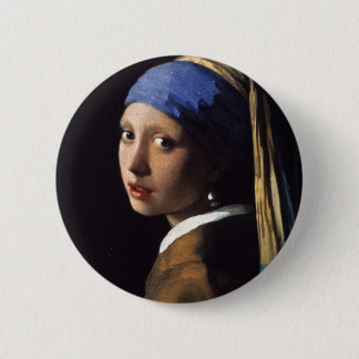The Girl With The Pearl Earring by Vermeer 2 Inch Round Button