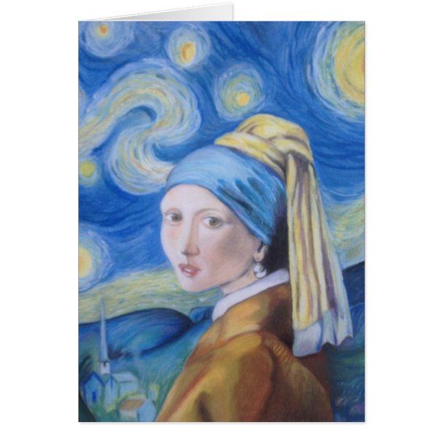 The girl with the pearl earring on a starry night. (Front)