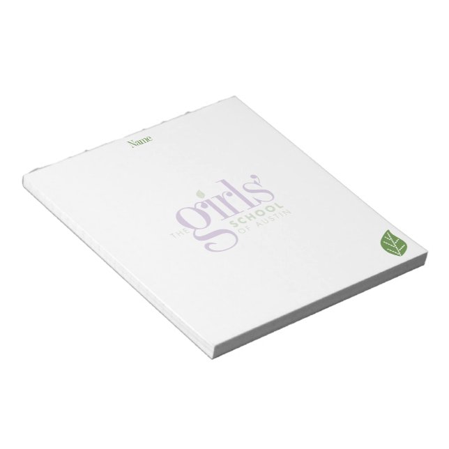 The Girls' School of Austin Logo and Leaf Notepad (Angled)