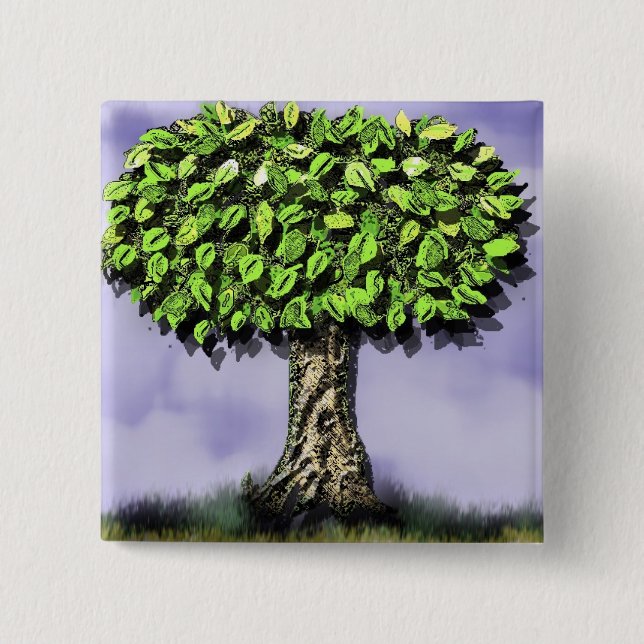 the giving tree 2 inch square button (Front)