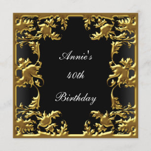 The Glamour Birthday Invitation Elegant Black Gold