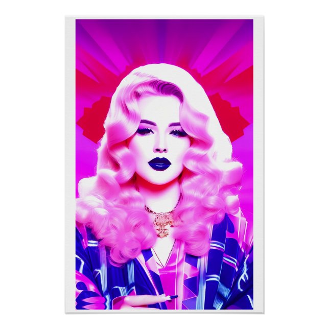 The Glamour Magic of a Blue Blown Kiss Poster (Front)